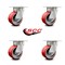 Service Caster 4 Inch Kingpinless Red Poly on Steel Wheel Swivel Top Plate Caster, 4PK SCC-KP30S420-PUR-RS-4 - alternate 2